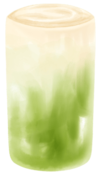 matcha latte milk tea drink watercolor png