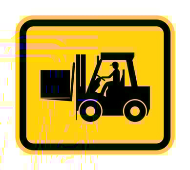 Forklift truck sign,Hazard warning forklift vector