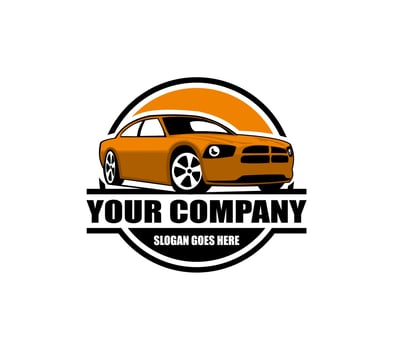 Muscle car logo - vector illustration, emblem design on white background