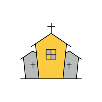 Halloween horror hunting house icon vector
