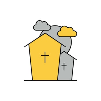 Halloween horror hunting house icon vector