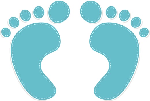 foot print color symbol vector