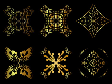 abstract gold border element design vector