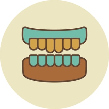 Denture Filled Retro vector