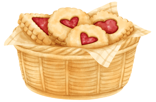watercolor basket of cookies png