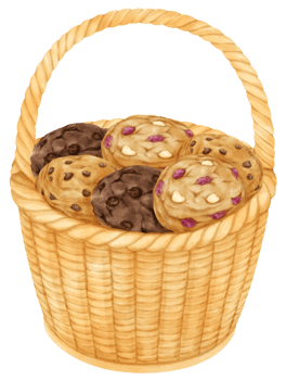 watercolor basket of cookies png