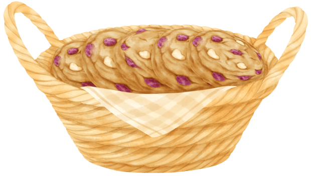 watercolor basket of cookies png