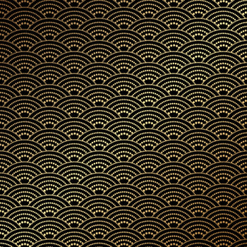Gold and black japanese style wave pattern vector