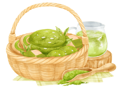 watercolor basket of cookies png