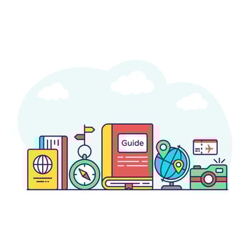 A premium download illustration of travel guidebook vector