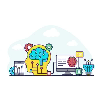 A creative design illustration of brain development vector