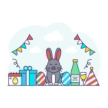 An editable design illustration of easter celebration vector