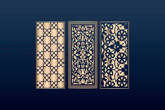 decorative elements border frame borders pattern islamic pattern files dxf Laser cut panel template cnc files vector