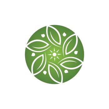 Logos of green Tree leaf ecology vector
