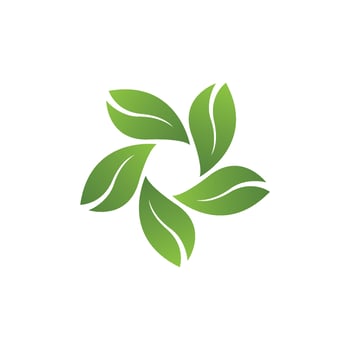 Logos of green Tree leaf ecology vector