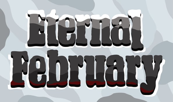 Vector lettering Eternal February. Depression concept.