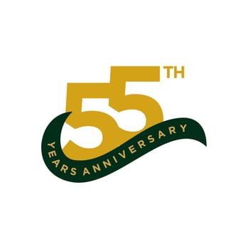 55 Years Anniversary Vector Template