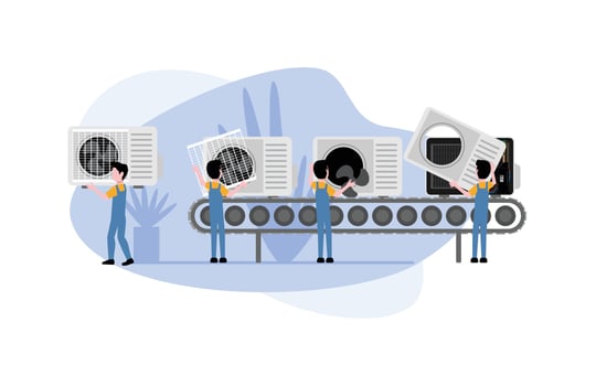 HVAC production design illustration vector