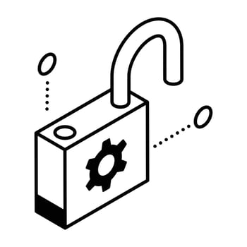 Trendy isometric icon of an unlock vector