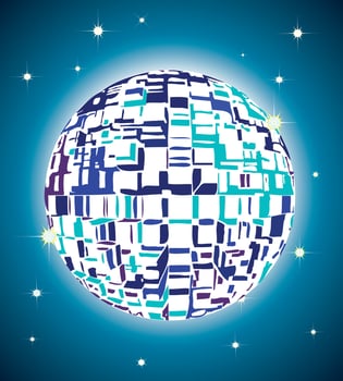 Disco ball on the nightclub vector