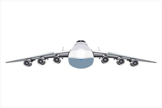 AIRPLANE ISOLATED, AIRCRAFT FRONT VIEW, flying plane vector