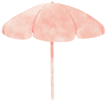 pink beach umbrella watercolor illustration png