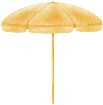 beach umbrella watercolor illustration png