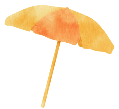 beach umbrella watercolor illustration png