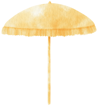 beach umbrella watercolor illustration png