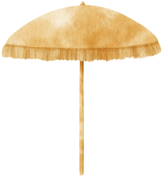 beach umbrella watercolor illustration png