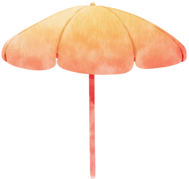 beach umbrella watercolor illustration png