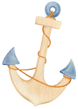 Sailing anchor watercolor illustration png