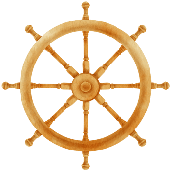 Boat helm watercolor illustration png