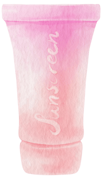 sunscreen lotion watercolor illustration beach essential png
