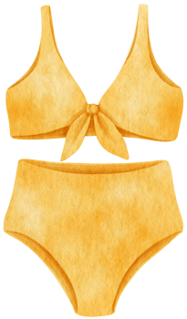 Cute bikini swimming suit watercolor illustration png
