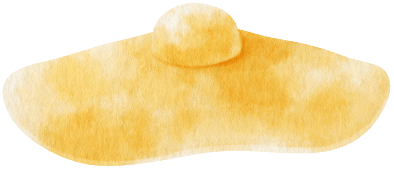 Cute Yellow Straw Hat watercolor illustration for Summer Decorative Element png