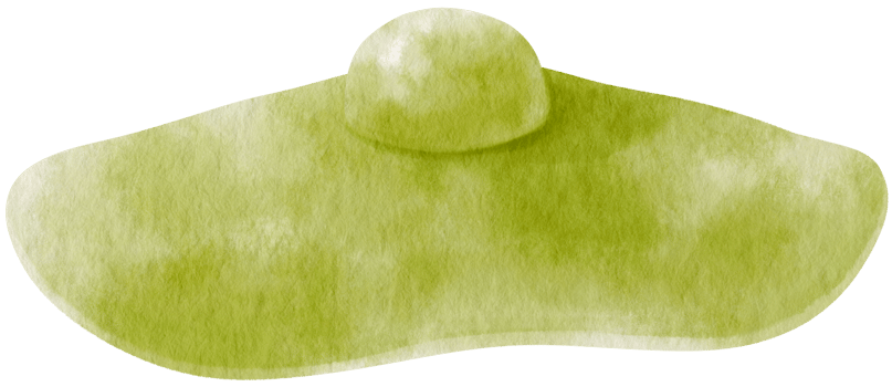 Cute Green Hat watercolor illustration for Summer Decorative Element png