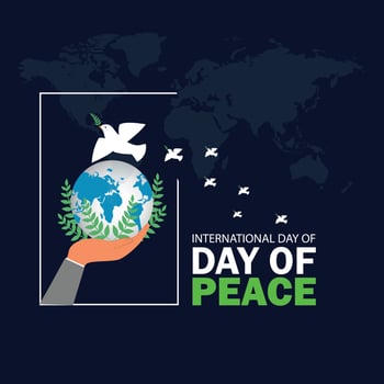 International Day of Peace. September 21. World Peace Day. Design concept for greeting card, print, poster. Vector illustration.