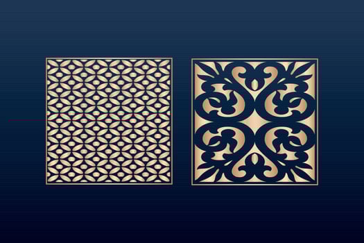 Laser cut ornamental panel templates set decorative lace borders patterns vector decorative elementsborder frame borders pattern islamic pattern files dxf Laser cut panel template cnc files