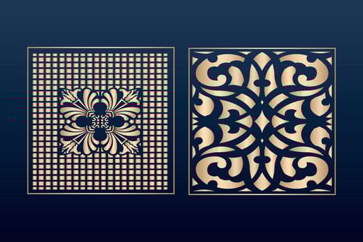 Laser cut ornamental panel templates set decorative lace borders patterns vector decorative elementsborder frame borders pattern islamic pattern files dxf Laser cut panel template cnc files
