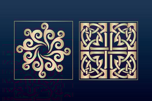 Laser cut ornamental panel templates set decorative lace borders patterns vector decorative elementsborder frame borders pattern islamic pattern files dxf Laser cut panel template cnc files