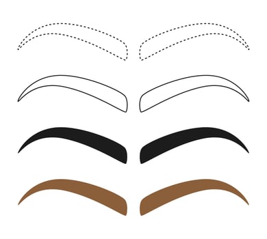 Eyebrow tracing on white background vector
