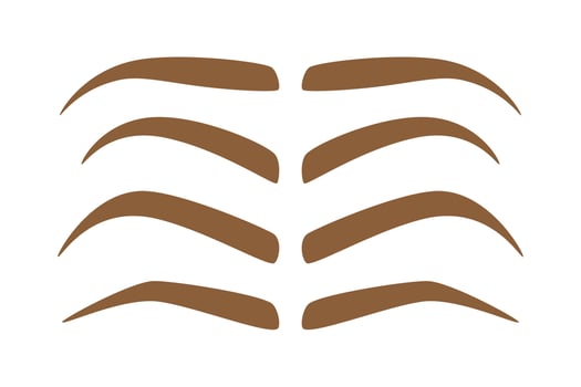 Set of Eyebrow shapes on white background vector