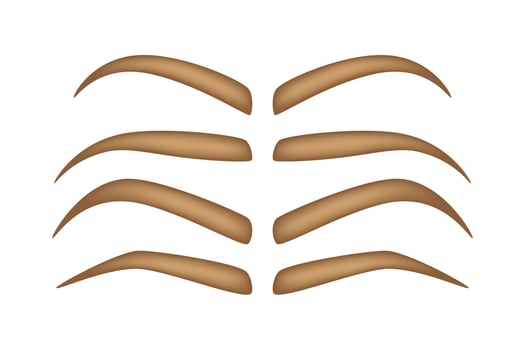 Set of Eyebrow shapes on white background vector