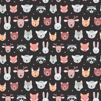 Seamless pattern with cute animals for print design. vector