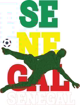 Soccer football player, Senegal Football Vector illustration. Senegal football player playing football vector.