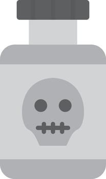 Poisonous Field Flat Greyscale vector