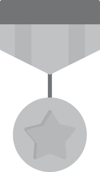 Medal Flat Greyscale vector