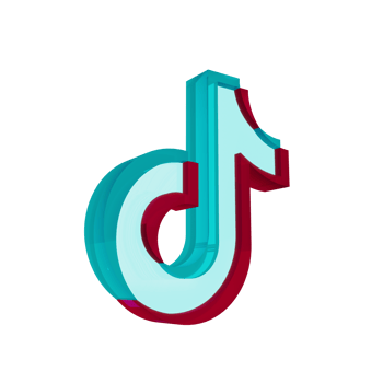 Tik tok Glass Icon 3D Render png