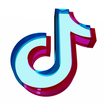 Tik tok Glass Icon 3D Render png
